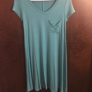 Teal t-shirt dress